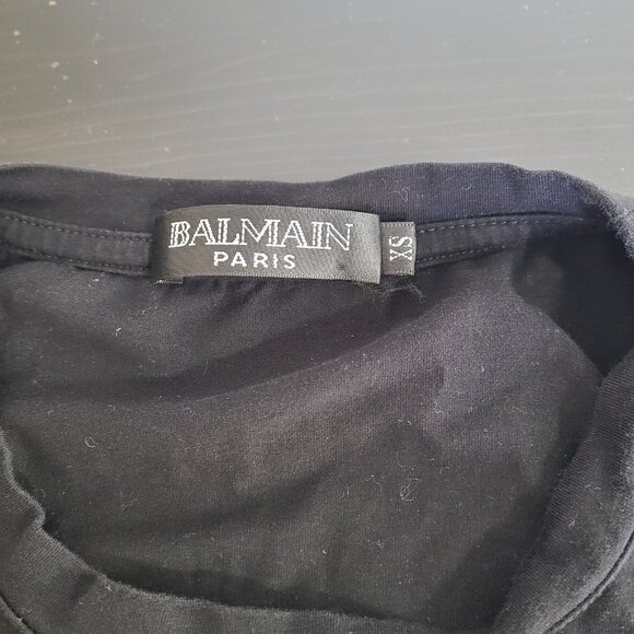 Balmain Women’s T-Shirt Black Top Size XS - Picture 8 of 9